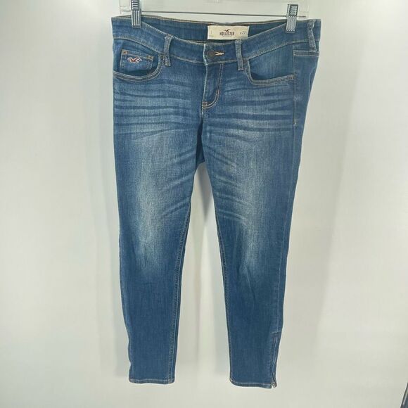 Hollister skinny jeans 5 27 mid rise zipper ankles - Picture 2 of 16